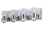 Nos Maxim Lighting Crystol 4 Hand Cut Crystal Bath Vanity Wall Fixture 18". Fixed Price $129.00.