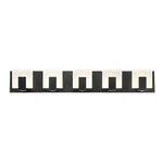 Eurofase Canmore 5-LIGHT Led Bathbar, Black/frosted 34145-025. Fixed Price $460.00.
