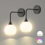 Battery Operated Wall Sconces Set Of 2, Black Rechargeable Wireless Ligh.... Fixed Price $127.68.