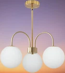 Bokt 3-LIGHT Glass Globe Sputnik Chandelier White Gold Adjustable Brass. Fixed Price $87.40.