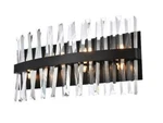 Wall Sconce Black Bathroom Vanity Crystal 8 Lighting Fixture 24". Fixed Price $431.70.