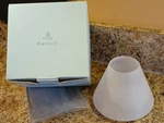Party Lite White Frosted Glass Shade P9177 4" Tall 1/8" Top 2.5" Bottom. Fixed Price $14.25.