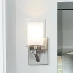 Brushed Nickel Wall Bathroom Sconces Lighting With Dual Glass. Fixed Price $44.99.
