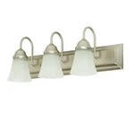 Seasons 24" 3-LIGHT Bath Vanity Wall Fixture Satin Nickel Frosted Glass. Fixed Price $34.99.