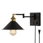 Affsure Bedside Wall Mount Light With Dimmable Switch And Outlet, Metal Black. Fixed Price $75.12.