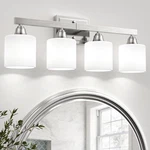 Volisun Brushed Nickel 4-LIGHT Bathroom Vanity Fixture, Led Compatible. Fixed Price $101.81.