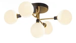 Bokt Mid Century Modern 5 Lights Milk Glass Globe Ceiling Black And Brass. Fixed Price $99.99.