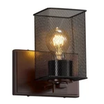 Justice Wire Mesh 7 Inch Dark Bronze Wall Sconce Light Square MSH-8441-15-DBRZ. Fixed Price $49.95.