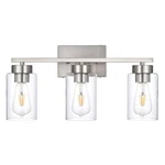 3-LIGHT Bathroom Vanity Light, Modern Brushed Nickel Wall Lights With Clear G.... Fixed Price $58.52.
