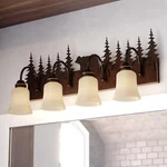 Vaxcel VL55704BBZ Bozeman Light Bronze Rustic Bear Bathroom Vanity Fixture. Fixed Price $389.99.