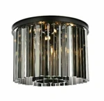 Flush Mount Silver Shade Crystal Bathroom Or Bedroom 6 Light Matte Black 20". Fixed Price $1395.01.