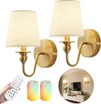 Wireless Battery Operated Wall Sconces Set With Remote & Dimmable Led Bulbs. Fixed Price $94.99.