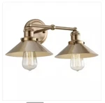 Jonathan August 17.5 In. 2-LIGHT Metal Brass Gold Vanity. Fixed Price $53.20.