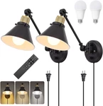 Remote Control Dimmable Wall Sconce, Adjustable Color Temp, 2 Pack. Fixed Price $94.99.