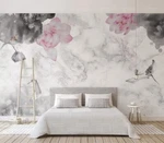 3D Ink Lotus Art ZHUA20769 Wallpaper Murals Removable Self-adhesive Ann 24. Fixed Price $28.71.