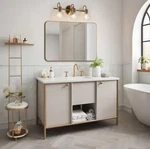 Lnc Modern Brass 3-LIGHT Vanity 22 In. Linear Bathroom Wall. Fixed Price $40.00.