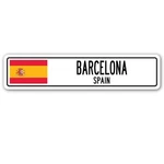 Barcelona Spain Street Sign Spaniard Flag City Country Road Wall Gift. Fixed Price $19.99.