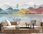 3D Mountains Lake 50562NA Wallpaper Murals Removable Fay. Fixed Price $177.46.