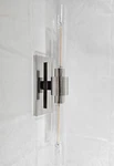Wall Sconce Living Room Fixture Glass Clear Light Nickel 22.8" Indoor. Fixed Price $82.49.