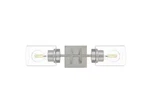 Hampton Bay 19 In. 2-LIGHT Brushed Nickel Vanity Fixture W/ Clear Glass Shades. Fixed Price $29.93.
