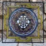 Sri Yantra, Stained Glass (45X45CM, 300 Pieces, Framed Zinc). Fixed Price $1000.00.