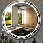 24/32" Round Led Bathroom Lighted Mirror Warm/white Lights Salon Studio Hardwire. Fixed Price $139.92.