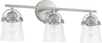 Capital Lighting Madison Clear Seeded Glass 3-LIGHT Vanity Brushed Nickel. Fixed Price $114.00.