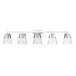 Z-lite Analia Light Vanity, Chrome/clear Ribbed 1101-5V-CH. Fixed Price $408.00.