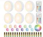 Helplex Led Puck Lights With Remote, 6 Pack Color Changing Rgbw, Battery Powe.... Fixed Price $35.64.