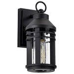 Nuvo Lighting Wilton 5" Wall Lantern, Black/clear Seeded 60-8101. Fixed Price $126.99.