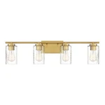 Savoy House 4-LIGHT 32" Bathroom Vanity, Brass/clear Swirl M80039NB. Fixed Price $256.00.