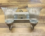 Double Vanity Wall Sconce With Prismatic Glass Shades. Fixed Price $28.00.