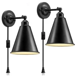Plug Wall Sconce, Metal Black In, Swing Arm Industrial Vi.... Fixed Price $37.96.