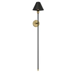 1-LIGHT Wall Sconce Black With Natural Brass Accents By Meridian Lighting. Fixed Price $216.00.