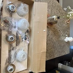 Moen YB0363BG Brushed Gold Three Globe Bath Light - Box Dmg. Fixed Price $195.00.