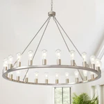 48-INCH 24-LIGHT Nickel Wagon Wheel Chandelier For High Ceilings. Fixed Price $281.99.