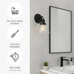 Design House Augustin Transitional Glass Wall Light Matte Black. Fixed Price $67.83.