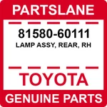 Toyota Genuine 4RUNNER Right Rear Lower Reflector Lamp 8158060111 / 81580-60111. Fixed Price $85.90.
