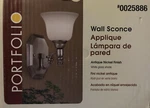 Portfolio Wall Sconce 0025886 Antique Nickel Finish-white Glass New. Fixed Price $14.95.