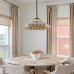 Pendant 2-LIGHT Iron & Glass, Ceiling Mount, Adjustable Height 5-60CM. Fixed Price $115.22.