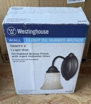 Westinghouse Oil Rubbed Bronze Single Light Wall Bracket 62238. Fixed Price $19.99.