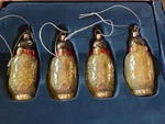 Rare Set Of 4 Thomas Obrien Penguin Christmas Ornaments Original Box. Fixed Price $54.00.