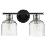 Monarch 2-LIGHT Bathroom Vanity Textured Black With Satin Nickel. Fixed Price $168.00.