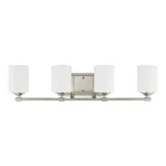 Hampton Bay Darlington 29.5" Brushed Nickel Vanity Light W/ Frosted Opal Shades. Fixed Price $74.88.