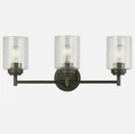 Kichler 45688 Oz Winslow 3-LIGHT Olde Bronze Vanity W/ Clear Seeded Glass. Fixed Price $56.09.