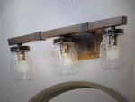Lnc Modern Farmhouse Rust Black 3-LIGHT Bathroom Vanity With Jar Shade. Fixed Price $44.95.