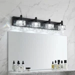 28'' Vanity 4 Lights Crystal Shade Led Bathroom Mirror Wall Sconce Fixture. Fixed Price $122.99.