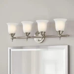 Hampton Bay Olgelthorpe 29.8 In. 4-LIGHT Brushed Nickel Bathroom Vanity. Fixed Price $59.00.