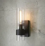 Luminosa 1-LIGHT Matte Black Wall Sconce Clear Glass Shade. Fixed Price $35.33.