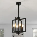4-LIGHT Black Farmhosue Chandelier For Entryway, Dining Room Over .... Fixed Price $154.68.